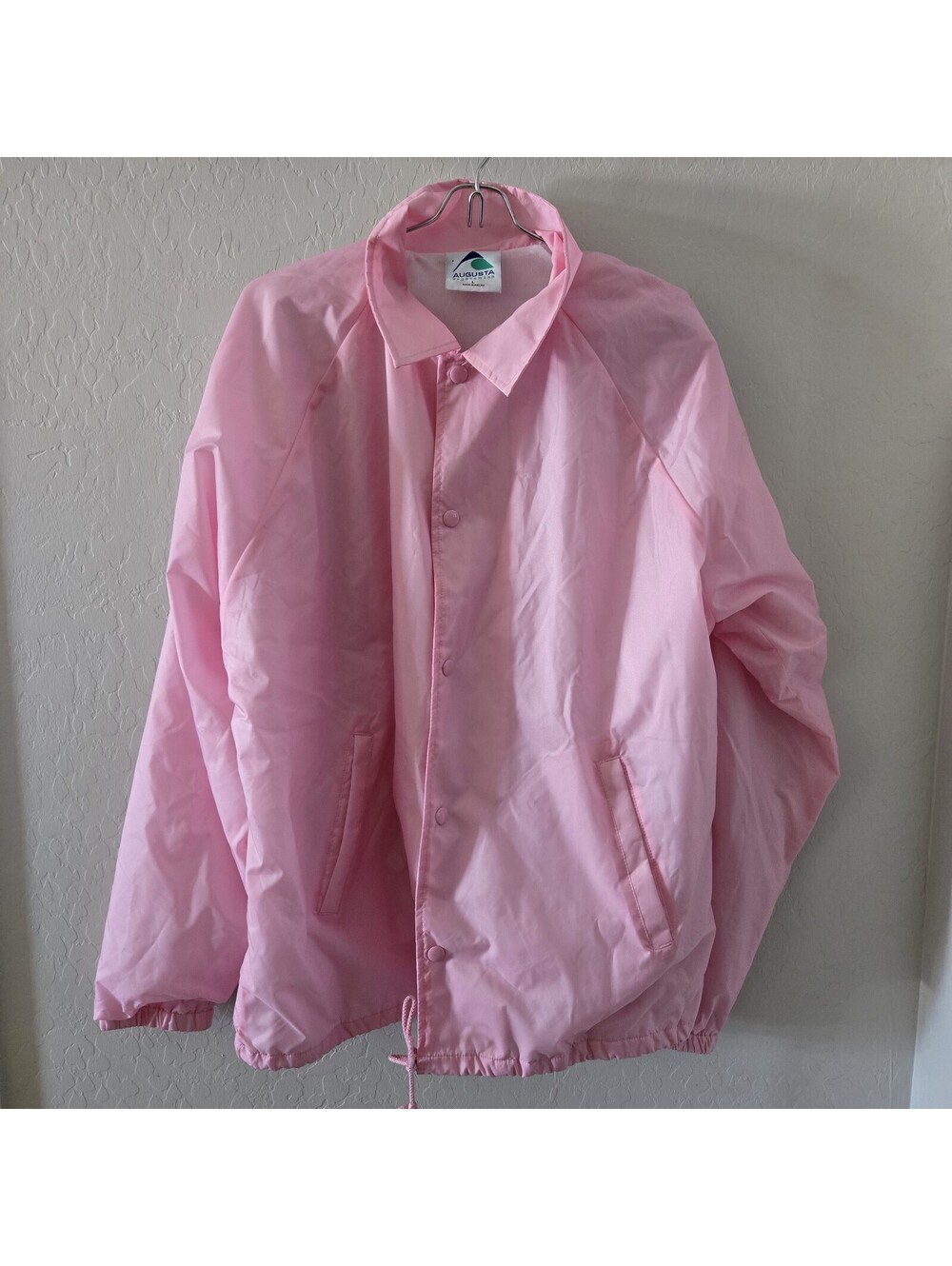 Augusta Sportswear Nylon Coaches Jacket Water Resistant Light Pink Women's Large